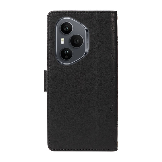 Tok patenttal a Honor 400 Pro 5G-hez, Crossbody Leather Wallet, fekete