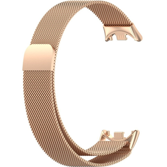 Milánói karkötő szíj tokkal a Xiaomi Smart Band 10 / 9 / 8, rózsaarany