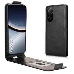 Pattintható tok a Xiaomi Poco F7, Flip, fekete