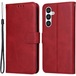 Pattintható tok a Samsung Galaxy A34 5G, Leather Wallet, piros