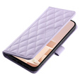 Flap tok Samsung Galaxy S24 FE, Rhombus Crossbody Leather, lila