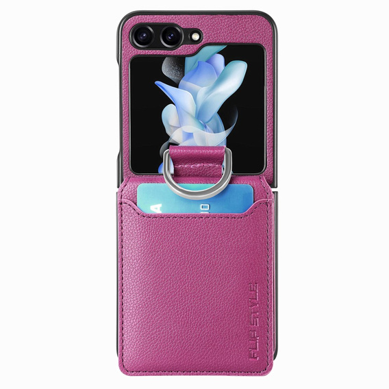 Tok Samsung Galaxy Z Flip7 FE / Z Flip6, Card Slot Ring Case, lila