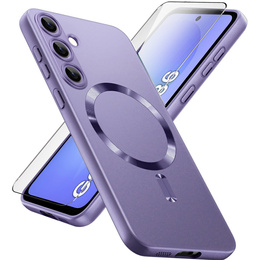 Tok Samsung Galaxy A36, ColorMag, MagSafe-hoz, lila + 9H edzett üveg
