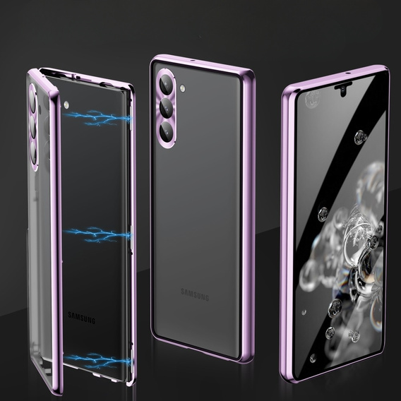 Tok Samsung Galaxy S23, Magnetic Dual Glass, lila