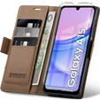 tok Samsung Galaxy A15 4G / 5G, ERBORD Fényes Litchi, flip pénztárca + 9H edzett üveg