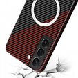 Telefontok a Samsung Galaxy S23, Magsafe Slim Carbon, fekete / piros