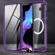 Tok Samsung Galaxy A55 5G-hoz, Shockproof, üveggel, MagSafe-hoz, lila