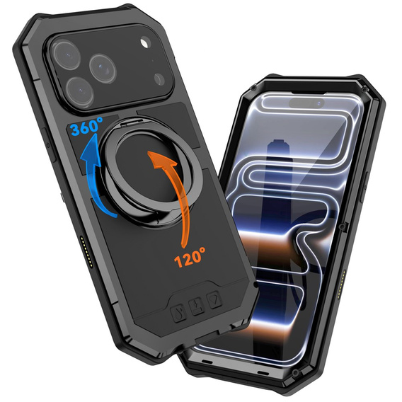 R-JUST tok MagSafe-vel és állvánnyal iPhone 17 Pro Max készülékhez