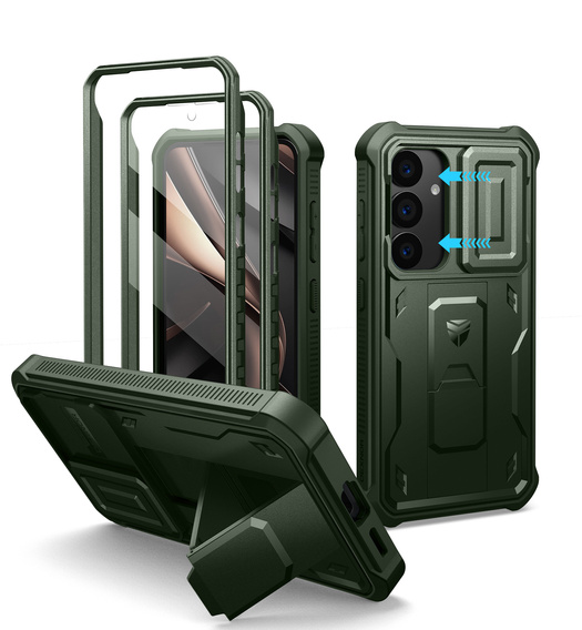 Páncélozott tok a Samsung Galaxy S25, Dexnor Full Body (Two Frames), zöld