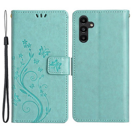 Pattintható tok a Samsung Galaxy A55 5G, Wallet, Butterfly, lila