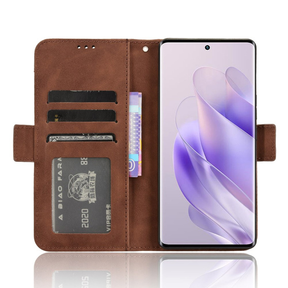 Pattintható tok a Infinix Zero 30 5G, Card Slot, barna