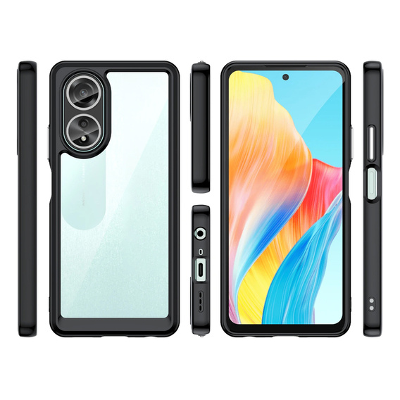 Telefontok a Oppo A58 4G, Fusion Hybrid, átlátszó / fekete