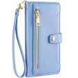 Pattintható tok a Motorola Moto G73 5G, Wallet Zipper Pocket, kék