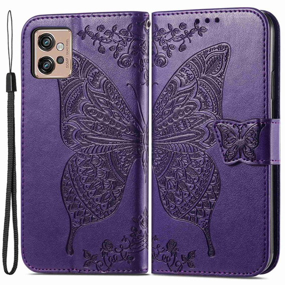 Pattintható tok a Motorola Moto G32, Butterfly, lila