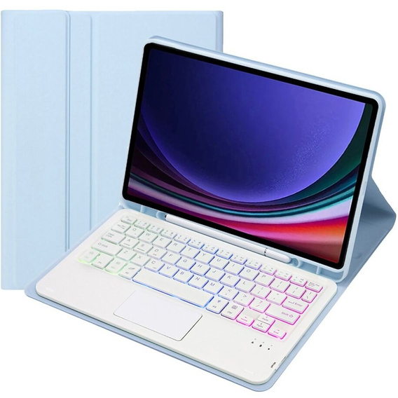 Tok + billentyűzet Samsung Galaxy Tab A9+, with touchpad, világoskék