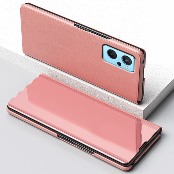 Telefontok a Realme 9i / Oppo A96, Clear View, rózsaszín rose gold