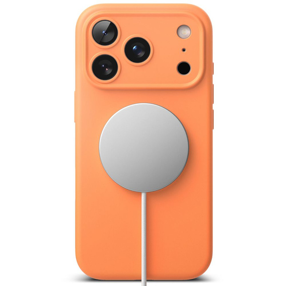Ringke tok iPhone 17 Pro Max készülékhez, szilikon mágneses MagSafe, mandarin
