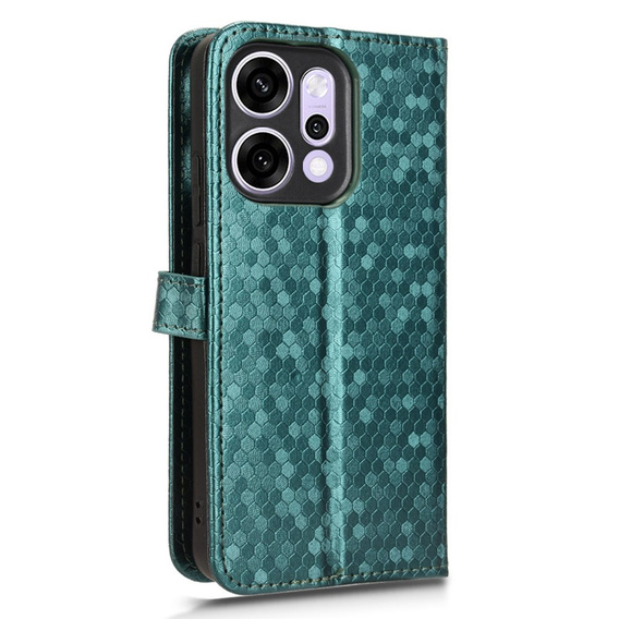 Pántos tok Oppo Reno 14, pénztárca Rhombus, zöld