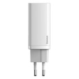 Baseus GaN2 Lite 65 W USB-C + USB-A hálózati töltő, fehér (EU)