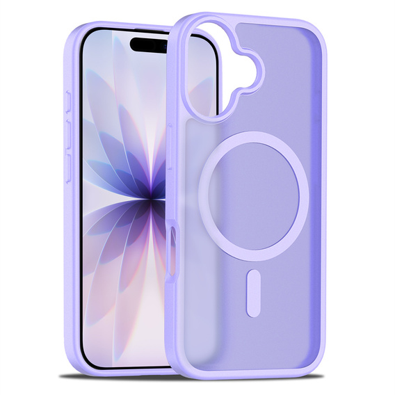 Matt tok iPhone 17 készülékhez, MagSafe, áttetsző lila