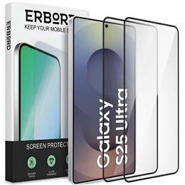 2x edzett üveg ERBORD 3D a Samsung Galaxy S25 Ultra teljes képernyő