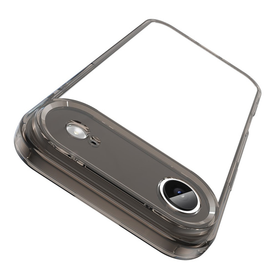 Szilikon tok iPhone Air készülékhez, kemény hátlappal, füstös fekete színben