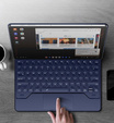 Billentyűzet tok Samsung Galaxy Tab S10+/ S9+/ S8+/ S7+/ S7 FE, Dexnor Magnetic Keyboard Touchpad, kék