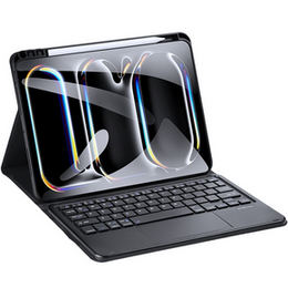 Tok + billentyűzet Apple iPad Pro 11" 5 gen. 2024, Dux Ducis TouchPad Leather Pen Slot, fekete