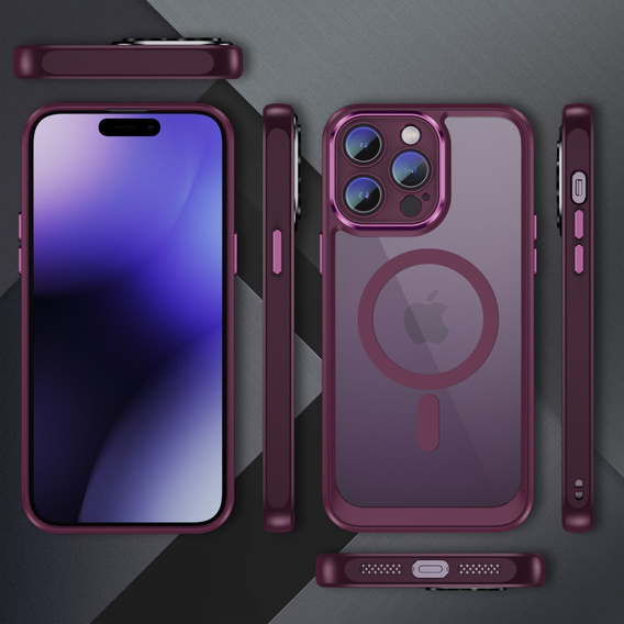 Tok iPhone 14 Pro Max, ERBORD Impact Guard, MagSafe, bordó