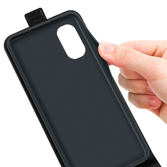 Pattintható tok a Motorola Moto E32 4G, Flip, fekete