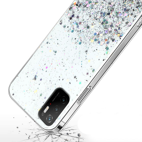 Telefontok a Xiaomi POCO M3, Glittery, átlátszó