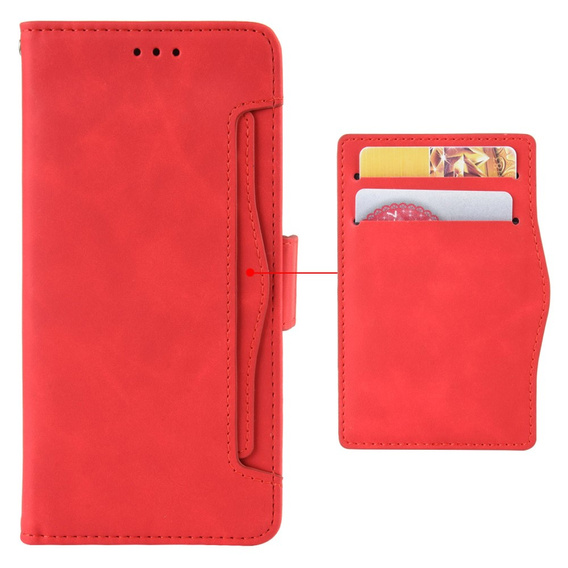 Pattintható tok a Xiaomi Redmi Note 13 Pro+, Card Slot, piros