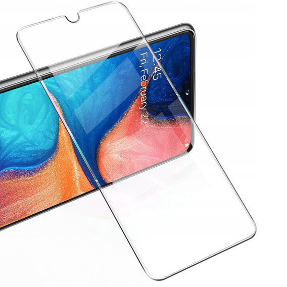 2x edzett üveg a Samsung Galaxy A20E, ERBORD 9H Hard Glass a képernyőn