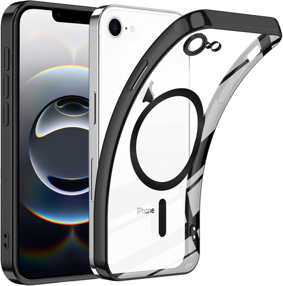 Tok iPhone 16E-hoz, Electro MagSafe, fekete + üveg a képernyőhöz