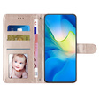 Pattintható tok a Oppo A38 4G / Oppo A18 4G, Wallet, BINFEN COLOR, rózsaszín rose gold