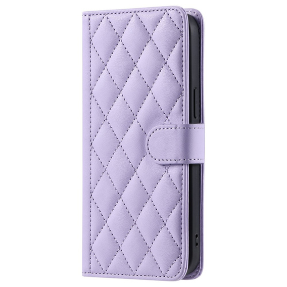 Flap tok Samsung Galaxy S25 FE, Rhombus Crossbody Leather, lila