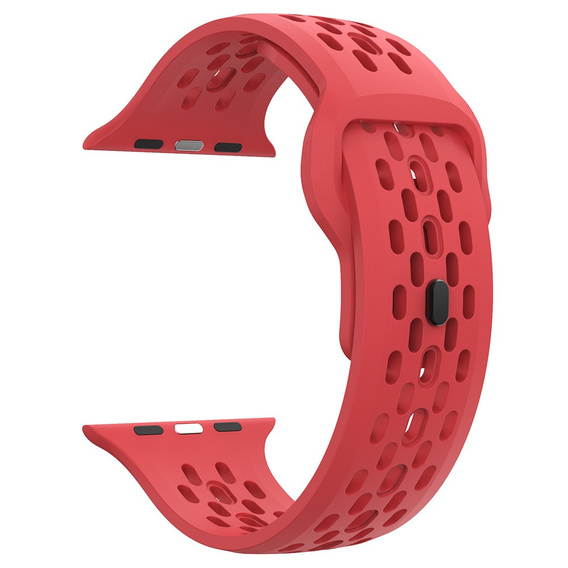 Szilikon szíj Apple Watch 1/2/3/4/4/5/6/7/8/SE/ULTRA 42/44/45/45/49MM órához, piros