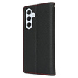 Pattintható tok a Samsung Galaxy S25, Litchi Skin Grain, fekete