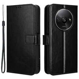 Pattintható tok a Xiaomi Redmi A3, Crazy Horse Wallet, fekete