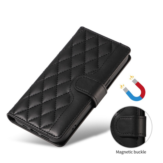 Tok patenttal a Honor 400 Pro 5G-hez, Crossbody Leather Wallet, fekete