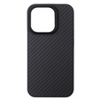 Tok iPhone 15 Pro Max, Aramid Fiber Cover, fekete