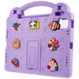 Gyermek tok Apple iPad Air 11" 6 gen. 2024, Cute Patterns, állvánnyal, lila