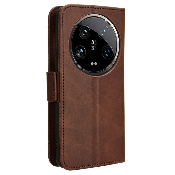 Pattintható tok a Xiaomi 14 Ultra, Card Slot, barna