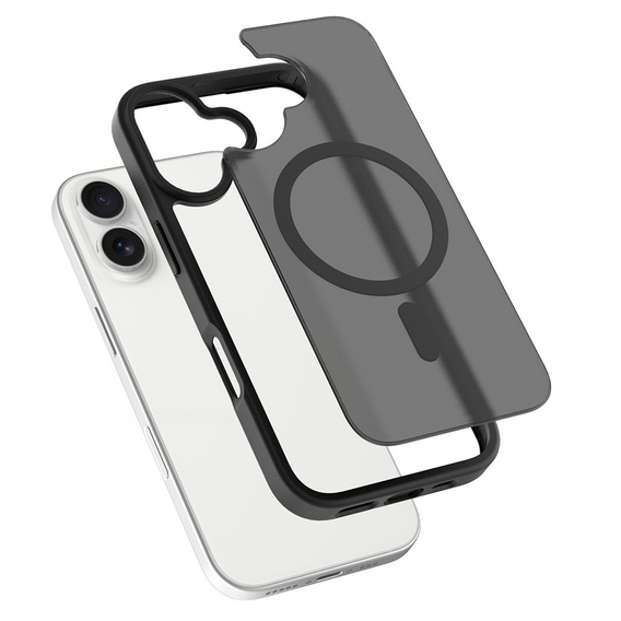 Matt tok iPhone 17 készülékhez, MagSafe-hoz, áttetsző fekete