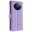Pattintható tok a Realme 12, Wallet Zipper Pocket, lila