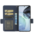 Pattintható tok a Motorola Moto G72, Wallet Thin Magnet, sötétkék