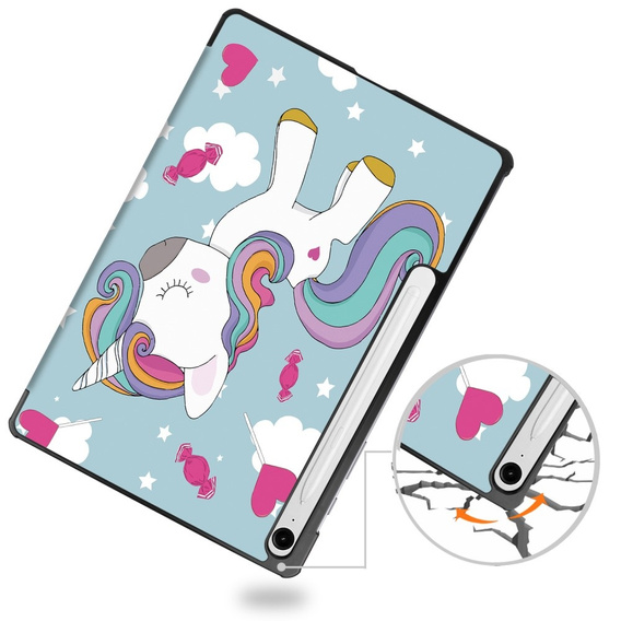 Tok Samsung Galaxy Tab S10 Lite / S10 FE / S9 FE, pánttal, unicorn