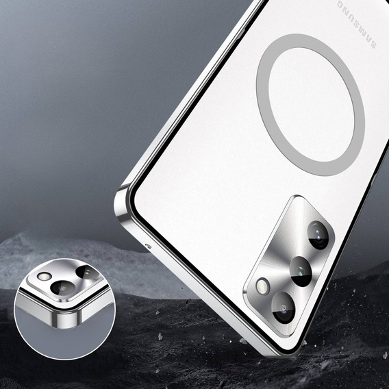 Kameravédő tok Samsung Galaxy S20 FE, CamShield MagSafe, átlátszó / ezüst