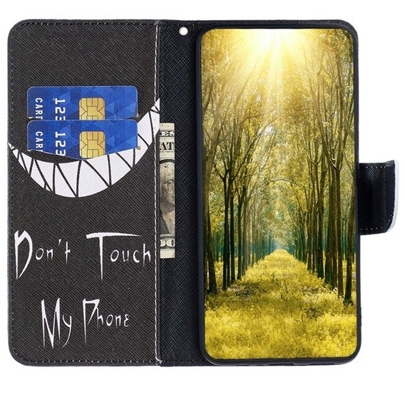 Pattintható tok a Xiaomi Redmi 13C / Poco C65, Wallet, Don't Touch My Phone, kék