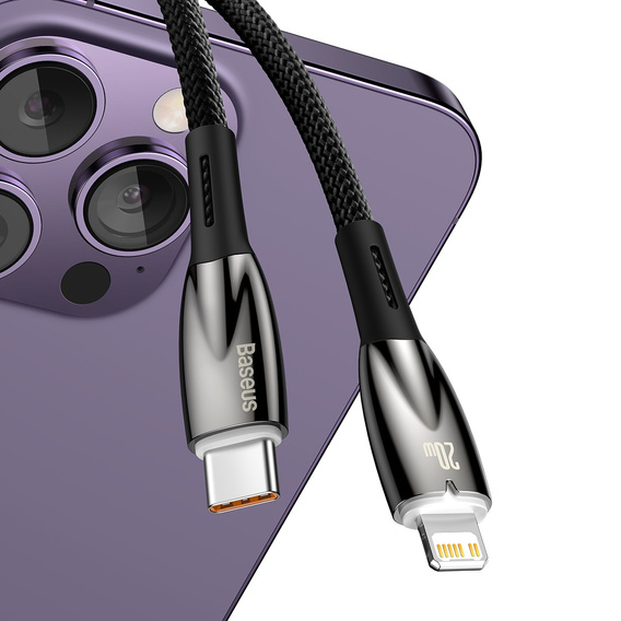 Baseus Glimmer USB-C és Lightning 20W 2m kábel iPhone-hoz